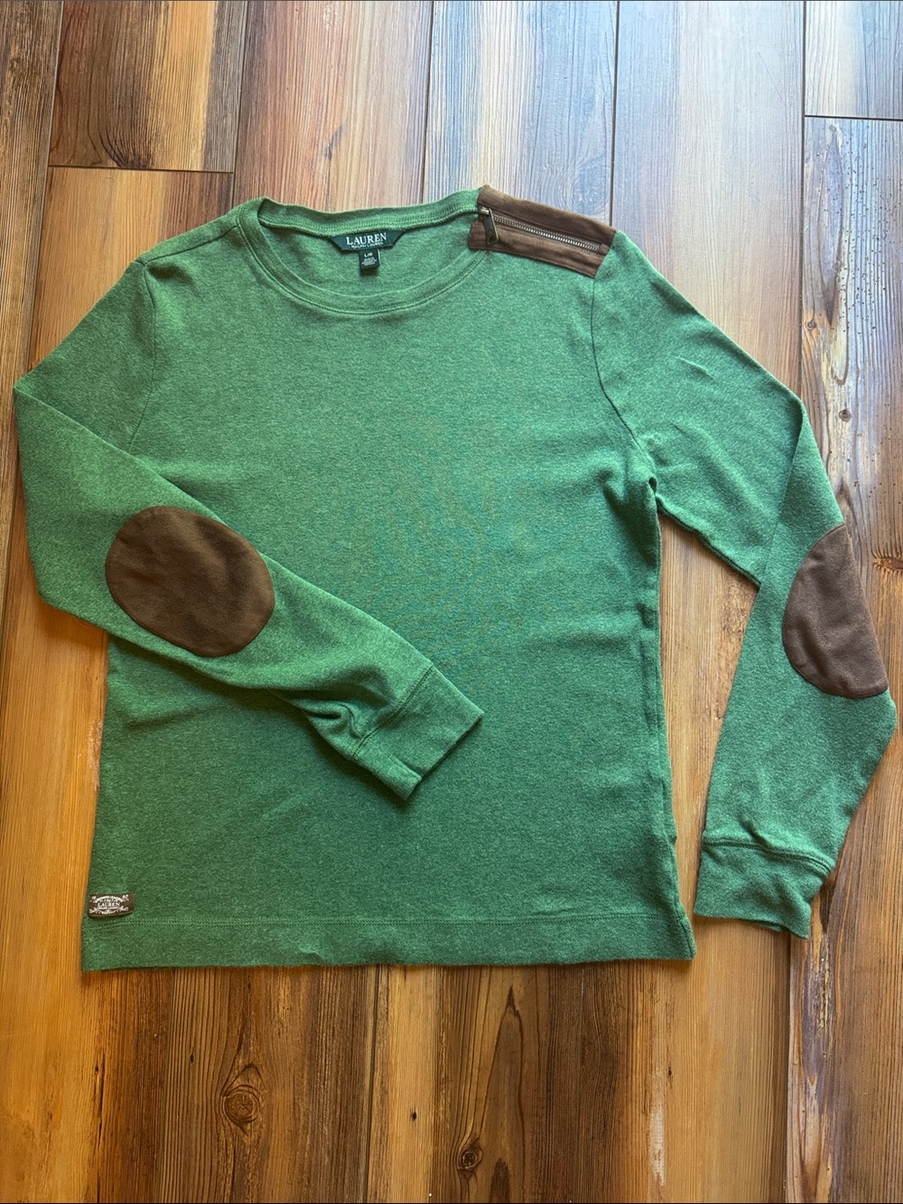 Lauren Ralph Lauren long sleeve green women’s top size large - Picture 3 of 7